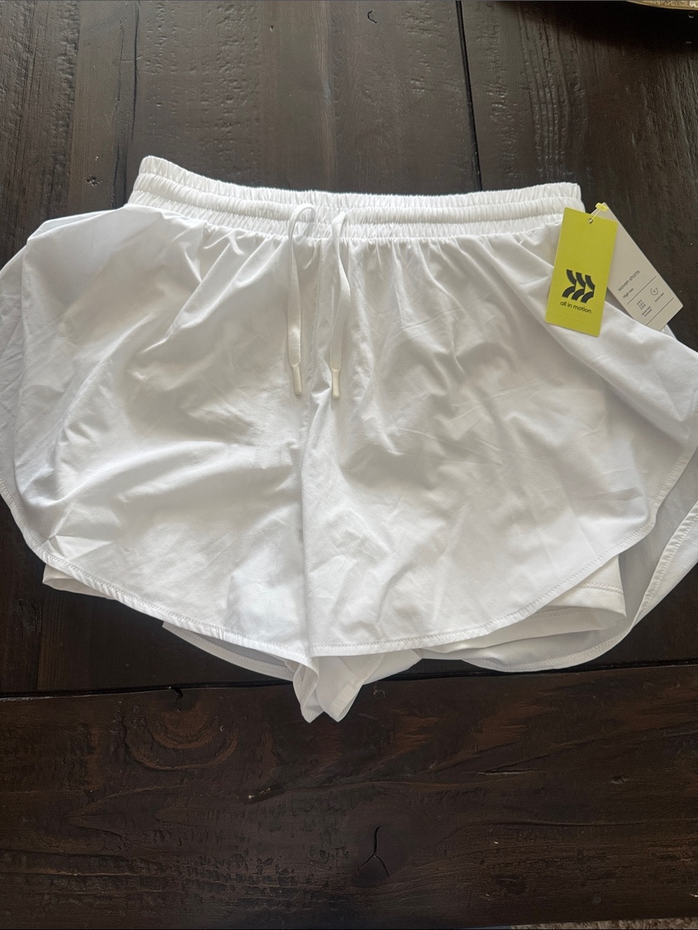 all in motion White Women’s Athletic High Rise Flutter Shorts
